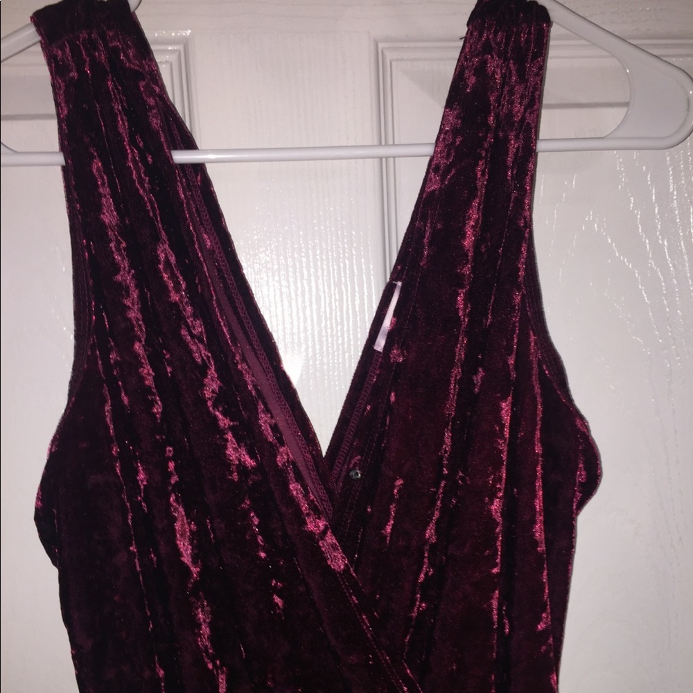 Beautiful maroon velvet jumpsuit!